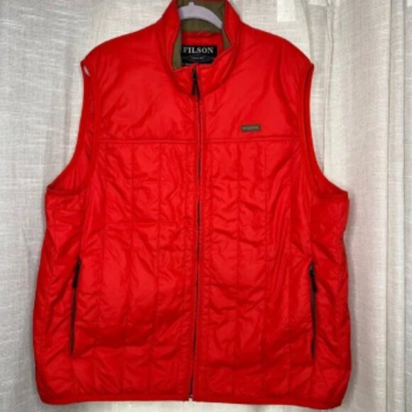 Filson Ultralight Vest Phesant Red Orange Primaloft Men's Size XXL - Picture 1 of 12